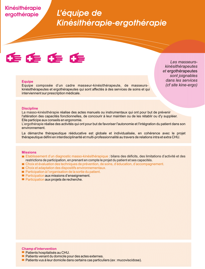 Fiche Massage Kin&eacute;sith&eacute;rapie Ergoth&eacute;rapie
