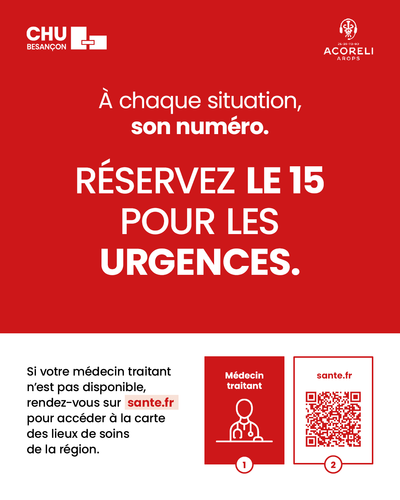 "À chaque situation, son numéro" : le CHU et l'Acoreli lancent une campagne d'information en Franche-Comté