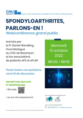 Spondyloarthrites : webconférence mercredi 12 octobre