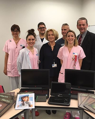 Financement de nouveaux équipements informatiques pour les enfants en hématologie-oncologie : merci à l’association « Nausicaa combat sa leucémie »