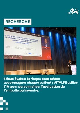 L’IA pour personnaliser l’évaluation de l’embolie pulmonaire