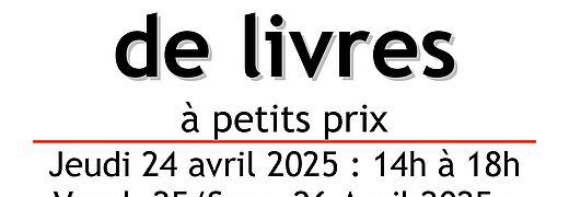 Vente de livres de la bibliothèque du 24 au 26 avril 2025