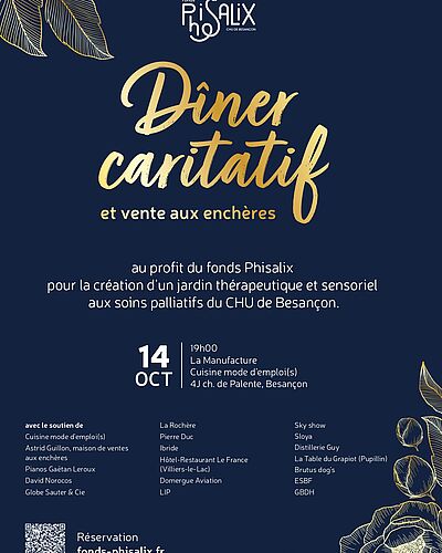 Première soirée caritative du fonds Phisalix le 14 octobre : réservez votre table !