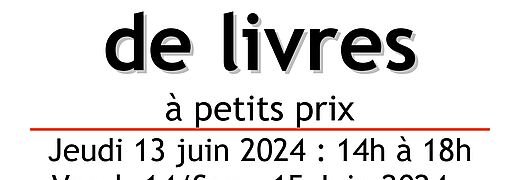 Vente de livres de la Bibliothèque de l'hôpital du 13 au 15 juin