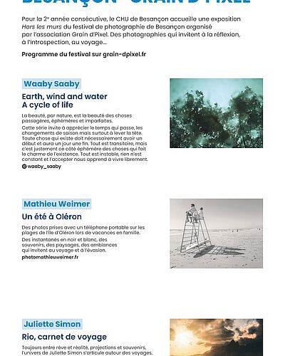 Trois photographes du festival Grain d’Pixel exposés au CHU