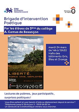 Printemps des Poètes : la poésie s’invite au CHU mardi 24 mars